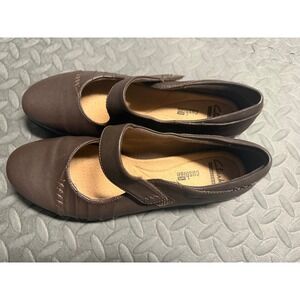 Clarks Everlay Kennon Flats Leather Shoes Mary Jane size‎ 9 Slip on Loafer Brown